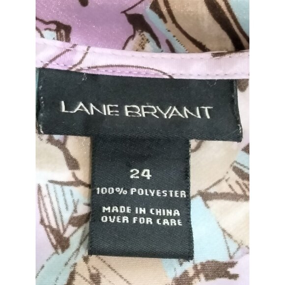 Lane Bryant Womens Multicolor Floral Print Flutter Sleeves Top Plus Size 24 - Picture 8 of 8